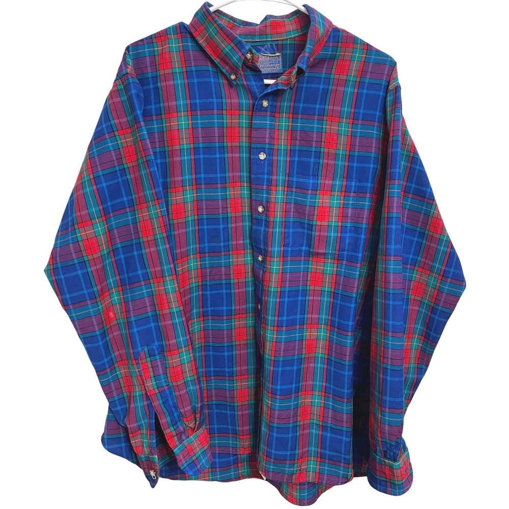 Vintage 1970s Sir Pendleton 100% Virgin Wool Plaid Button Down Shirt Tartan XL